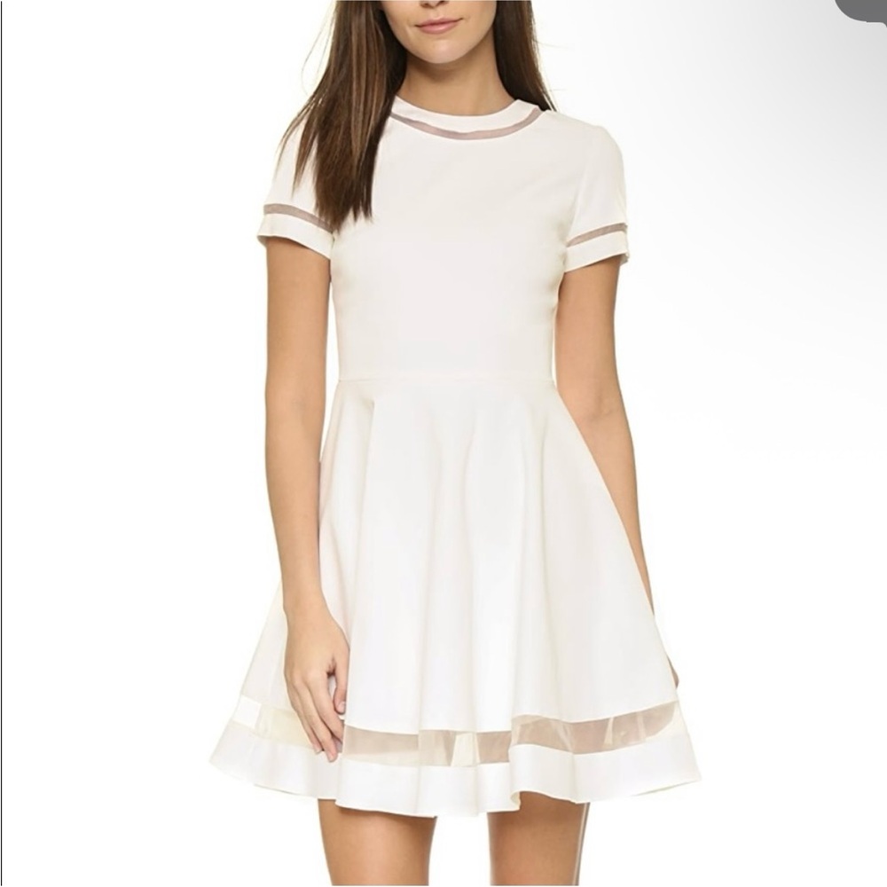 Alice + Olivia Cream Mini Dress with Peter Pan Collar
